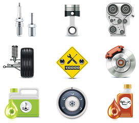 汽车配件与矿山机械图标矢量素材 设计灵感与应用解析